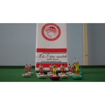 Subbuteo Andrew Table Soccer Olympiacos Champions League 2014-2015 on Lightweight bases